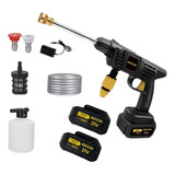Lavadora Portátil Alta Pressão Com 2 Bateria Recarregáveis Cor Preto Frequência 1000w 21v