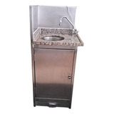Lavatório De Mãos Inox Base De Mármore E Gabinete De Aço
