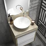 Lavatório Em Porcelanato Para Banheiro 50cm Top Para Cuba De Apoio