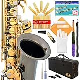 Lazarro Saxofone Alto Profissional De Níquel Preto Com Teclas Douradas E Flat Com 11 Palhetas Estojo Livro De Música Bocal E Muitos Extras 360 BN
