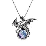 Ldadan Colar De Dragão Para Homens E Mulheres, Colar Exclusivo De Cristal, Colar De Pedras Preciosas Naturais, Joia De Dragão, Colar De Dinossauro, Colar De Pingente De Dragão De Prata Para Presentes,