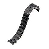 Lddal Pulseira De Relógio Cônica De Extremidade Sólida Curva De Aço Inoxidável, Pulseira De Relógio De 22 Mm Compatível Com Relógios Masculinos Armani Exchange De Substituição (preto)