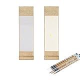 Leadigol 2 Peças De Pergaminho De Caligrafia Chinesa Em Branco  Rolo Decorativo Para Pendurar Na Parede  Caligrafia Japonesa E Chinesa  Pequeno Rolo De Papel Para Pendurar Em Branco Com Pincéis De