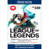 League Of Legends Cartão R 100 Reais Lol Riot Points Rp
