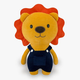 Leão De Pelúcia 30cm Decoração Anti-alérgico Cor Azul