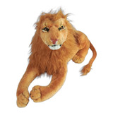 Leão De Pelúcia Realista Safari 30cm Deitado Leãozinho Lindo