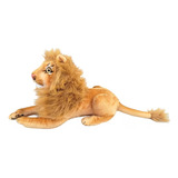 Leão De Pelúcia Realista Safari 50cm Deitado Leãozinho Lindo