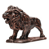 Leão Em Pé Andando Base Estátua Decorativa Escultura Animal