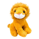 Leão Sentado 30cm Pelúcia Cor Marrom
