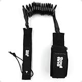 Leash Bodyboard Espiral Braço Cordinha Surf De Braço Espiral Com Regulagem Leash Preto