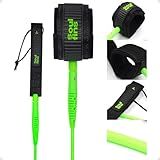 Leash Longboard Panturrilha 9 0 X 7mm Duplo Girador Injetado Proficional Resitente Strep Surf Long Cores Verde Flúor 