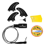 Leash Prancha De Surf 6 Jogo De Quilhas M5 Parafina 80g