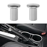 Lecctso 2 Peças De Botão De Mudança De Manípulo Tampa De Emergência De Freio De Mão De Freio Eletrônico De Alumínio Acessórios Universais Compatíveis Com Subaru BRZ Toyota GT86 E Scion FRS Prata 