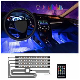 Led Neon Rgb Luz Interno C controle usb Carro Tuning