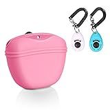 Left Right Kit De Treinamento De Clicker Para Cães Bolsa De Silicone Para Adestramento De Cães E Clickers Para Cães Bolsa De Petiscos Para Cães Com Fecho De Fivela Magnética Conveniente E Clipe De Cintura