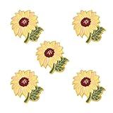 LEGENTLISUR 6 Peças De Broche De Girassol De Liga Esmaltada Broche Fofo Conjunto De Alfinetes De Lapela De Girassol Para Mochilas Emblemas Chapéus Bolsas Metal Sem Pedra Preciosa