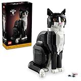 LEGO Ideas Tuxedo Cat Home Décor Cat Gift Idea For Animal Lovers Cat Lover Gifts Collectible Model Creative Activity Building Set For Adults 21349