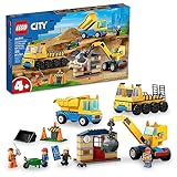 LEGO Set City Great Vehicles 60391 Camioes De Construçao E Grua Com Bola De 235 Peças