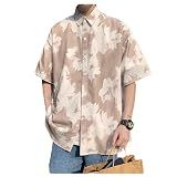 camisa masculina estampada manga curta caqui