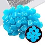 LEIHONG Pedras Que Brilham No Escuro Pedras De Paralelepípedos Luminosos Gelrhonr Coloridos Brilhantes Para Aquários De Peixes Decoração De Passarelas De Jardim Vaso De Plantas Azul 300 Peças 
