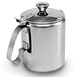 Leiteira Com Tampa Bule De Aço Inox Clássico Fervedor Leite Café 600ml