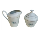 Leiteira E Açucareiro Antigos Em Porcelana Real