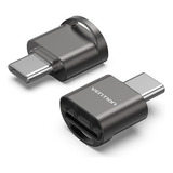 Leitor De Cartão Adaptador Vention Micro Sd Para Usb C 2 0 Cor Preta