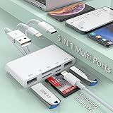 Leitor De Cartão Lightning Multi 5 Em 1 Tipo C USB A Para IPhone IPad Android Mac Book Computador Tablet Câmera Disco Rígido Pen Drive Adaptador De Memória OTG Para SD Micro SD SDHC SDXC MMC 