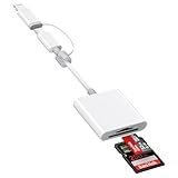 Leitor De Cartão Micro SD Para IPhone 16 IPad Certificado MFi 2 Em 1 Dual USB C E Conector Lightning Adaptador De Cartão SD Suporta Cartões SD Micro SD TF Visualizador De Câmera De Trilha De Alta