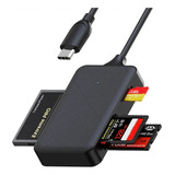 Leitor De Cartão P Memória 4em1 Usb Tipo c Cf Sd Micro