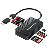 Leitor De Cartão SD Leitor De Cartão De Memória Conector Duplo 4 Em 1 USB A E USB C Adaptador OTG USB Micro SD Suporta Cartões SD MS CF TF De Leitura E Gravação Compatível Com Windows OS