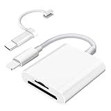 Leitor De Cartão SD Micro SD Para IPhone IPad Câmera Compartimento Duplo Para Cartão Suporta Leitor De Cartão De Memória Portátil SD E TF Monitor De Câmera SD Cartão Adaptador De