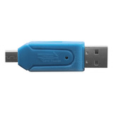Leitor De Cartão Usb 2 Em 1 Para Sd tf Telefone E Pc Azul