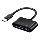 Leitor De Cartões Sd Tf E Porta Usb 3 0 Com Cabo Usb c