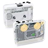 Leitor De Cassete Estéreo Invertido E Transparente Movimento De Roda De Cobre E Fone De Ouvido Embutido Conversor De Fita Cassete Para MP3 Com Software Conversor De Fita Alimentado Por Cabo De