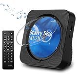 Leitor De CD Portátil Bluetooth 5 1 Desktop CD Player Com Alto Falantes De Som HiFi Controle Remoto Capa Contra Poeira Display LED Rádio FM Boombox USB AUX Para Casa Crianças Preto 