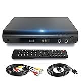 Leitor De Dvd Hd, Leitores De Dvd Para Tv, Leitores De Dvd Gratuitos Para Todas As Regiões Com Conector De Microfone Duplo Hdmi E Saída Rca, Suporta Entrada Usb, Ntsc/pal Up-converter Para 1080p, Hdmi