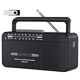 Leitor De Fita Cassete Conversor De Cassete De áudio Para Digital Via USB Gravador De Rádio AM FM Gravação Em Cassetes Disco U Conector De Alto Falante E Fone De Ouvido De 6 W CA Ou Bateria USB