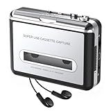 Leitor De Fita Cassete Pessoal Conversor De Cassete Para MP3 Com Reverso Automático Conversor De Fita De Música De áudio Para Digital Gravador De Fita Cassete Compacto Com Conector De Fone De
