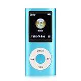 Leitor De Mp3, Leitor De Música Portátil Sem Perdas Fino, Mp3 Com Fone De Ouvido, Tela Lcd De 4 Cm, Reprodutor De Música Digital (cartão De Memória Não Incluído) (azul)
