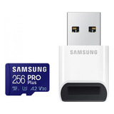 Leitor Usb De Cartão De Memória Samsung Pro Plus 256gb 180mb/s