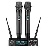 LEKATO Microfone Sem Fio Sistema Profissional De Microfone Sem Fio Para Cantar Metal UHF Microfone De Mão Duplo Sem Fio Plug And Play Microfone Dinâmico Para KTV Em Casa Festa De DJ Casamento