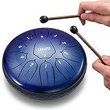 LEKATO Steel Tongue Drum 15 Cm 11 Notas Tambor De Aço D Maior Percussão Para Iniciantes Para Educação Musical Meditação Zen Ioga Melhor Presente Para Adultos E Crianças