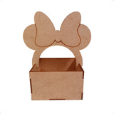 Lembrancinha Cesta Decorativa Minnie Mdf Festa Kit 10 Und
