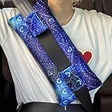 Lemmeko Almofada De Cinto De Segurança Com Bolso Macio Capa De Cinto De Segurança Ajustável Alça De Assento Almofada Protetora De Cinto De Segurança Para Mulheres E Homens Azul