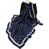 Lenço Cetim Cabeça Pescoço De Seda Moda Bolinha 90cm X 90cm
