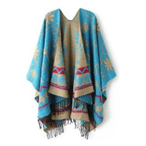 Lenço De Xale Feminino De Malha De Caxemira Poncho Capes Xal
