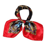 Lenço Feminino Estampado Acetinado Cabelo Bolsa Pescoç 50x50