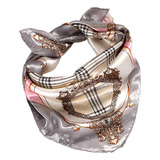 Lenço Feminino Estampado Acetinado Cabelo Bolsa Pescoç 50x50