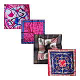 Lenço Feminino Estampado Acetinado Cabelo Bolsa Pescoç 50x50